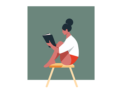 Reading book character education girl illustration reading woman