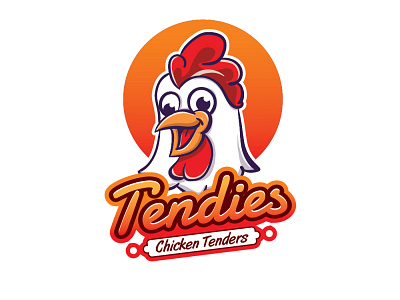 tendies chicken mascot cartoon character chicken design drawing food logo illustration logo tendies vector