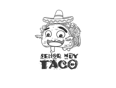 Señor Muy Taco adobe illustrator cartoon character chicken design drawing food logo illustration logo mascot mexican food mexican restaurant mexico taco tacos vector