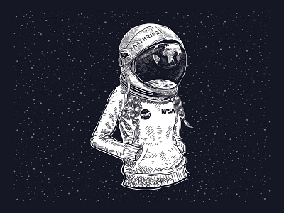Astronaut girls in space astronaut astronomy background character cosmonaut cosmos earth exploration flight galaxy illustration mascot moon people planet space spaceman star technology universe