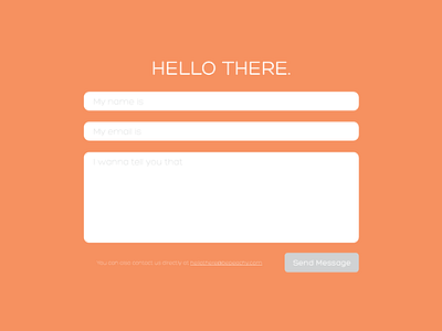 Peachy Contact Page button contact form hello message peach send