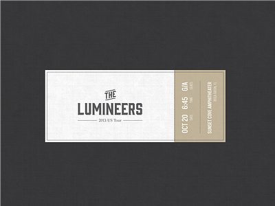 The Lumineers Concert Ticket concert music ticket tour wishful thinking
