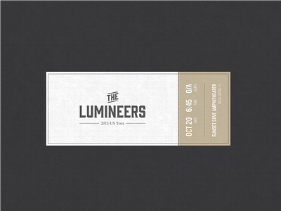 The Lumineers Concert Ticket