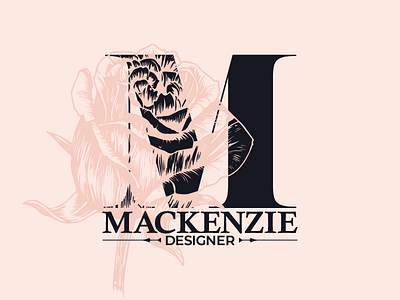 Mackenzie Flower Logo branding design floral flower logo m rose typography