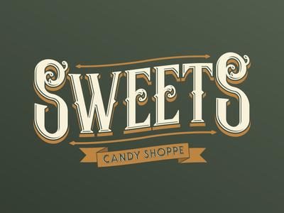#ThirtyLogos 11 - Sweets branding candy logo old school retro shop shoppe sweet text design thirty day thirty day logos thirty logos typogaphy vintage
