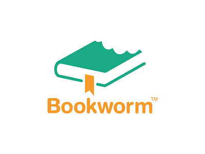 #ThirtyLogos 14 - Bookworm book bookmark bookstore bookworm brand branding design icon logo online pages paper thirty day logo challenge thirty day logos worm