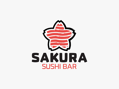 #ThirtyLogos 18 - Sakura Sushi Bar bar brand branding cherry blossom la logo los angeles paint paintbrush sakura sushi sushi bar thirty day logo challenge thirty day logos