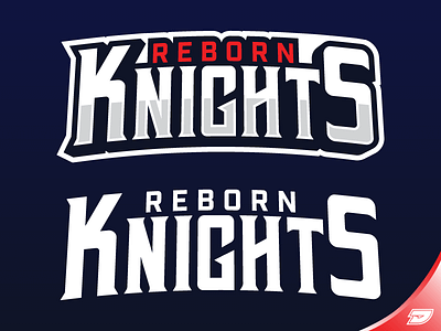 Reborn Knights - Text Logo design graphic icon knight knights layout logo mascot reborn sport text typography update