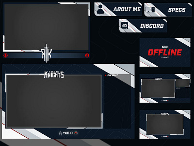 Stream Package for Reborn Knights branding button design display esports facecam game gaming graphic layout live logo mixer overlay pannel screen stream twitch ui youtube