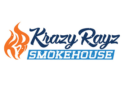 Krazy Rayz Smokehouse barbeque bbq brand branding crazy design fire flame food graphic grill heat icon krazy letter logo ray smoke smokehouse typography