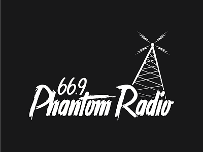 Phantom Radio - Podcast Logo brand branding design fleet ghost grim reaper hiphop logo music phantom podcast podcast logo radio rap reaper signal station tower