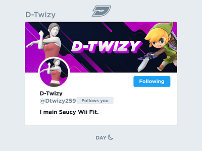 D-Twizy - Social Media Header bros design esports fit game gaming graphic header layout link media smash social stream super trainer twitter ultimate wii young