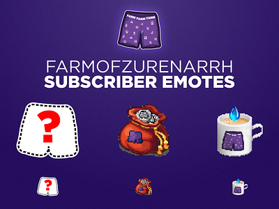 FarmofZurEnArrh | Twitch Emotes chat chocolate coin cup emote esports game gaming hot live livestream mixer pants purse satchel stream ttv twitch water