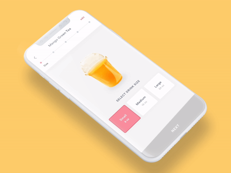 Drink Ordering after effects animation app concept design food and drink motion motion ui principleapp ui ui ux