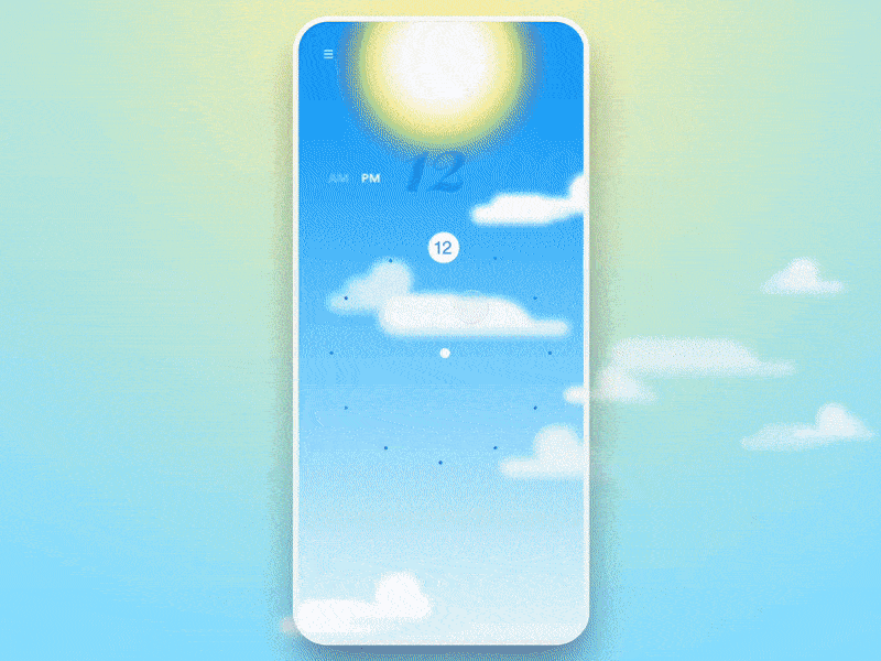 Calm Alarm Setter minimal flat nature vector alarm app timer alarm ux app ui ux ui motion ui motion typography design app concept illustration animation principleapp after effects