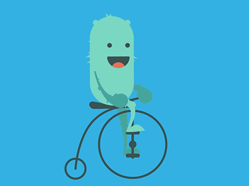 Funny cyclist 2d animation character cyclist flat funny gif pedal rig