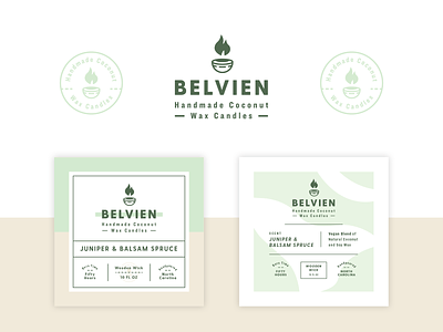 Belvien Branding & Label Design badge logo brand brand identity branding candle label label design logo logo design minimal modern monoline packaging