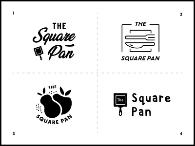The Square Pan Logo Options badge logo brand brand identity branding branding designer logo logo concepts logo design logo designer logos minimal modern monoline