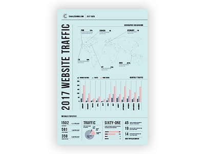 2017 Personal Website Traffic Data Visualization data data visualization feltron infographic infographic poster portfolio poster website
