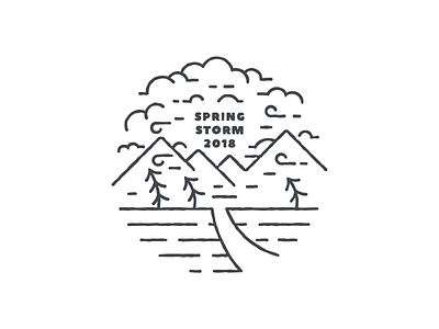 Spring Storm Badge Logo badge badge logo brand branding clouds logo mountains spring storm