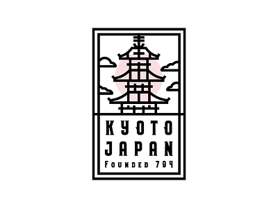 Kyoto, Japan Badge Logo asia badge city japan japanese kyoto logo logos temple