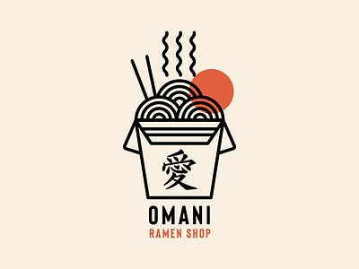 Omani Ramen Alternate Logo asia badge branding food logo japan logo osaka ramen ramen logo