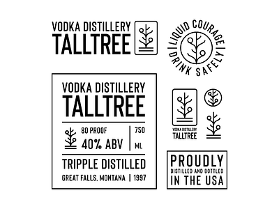 Talltree Vodka Brand Development alcohol bottle brand branding logo modern monoline packaging vodka