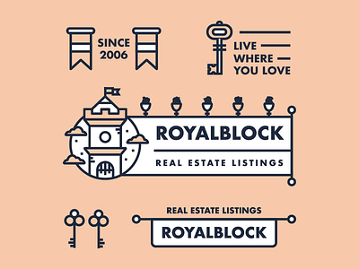 RoyalBlock Final Brand Elements brand elements branding castle final logo logo medieval real estate realty royalblock