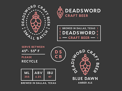 DeadSword Beer Brand Identity beer beer brand brand brand identity deadsword logo logo design modern branding monoline