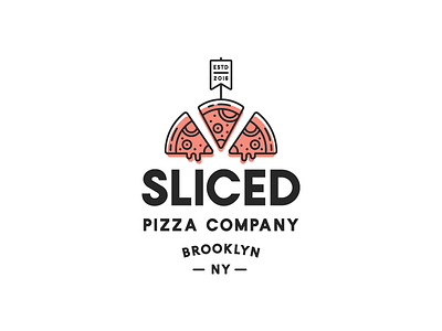 Sliced Pizza Logo badge logo brand brand identity branding icon monoline pizza pizza logo restaurant restaurant logo sliced