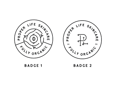 Badge Design Options badge badge logo branding logo logo proposal monoline monoline logo proper life skincare