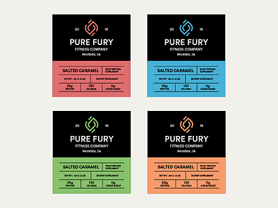 Pure Fury Product Labels brand brand identity branding exercises fitness fury logo powder product label protein protein label pure weightlifting