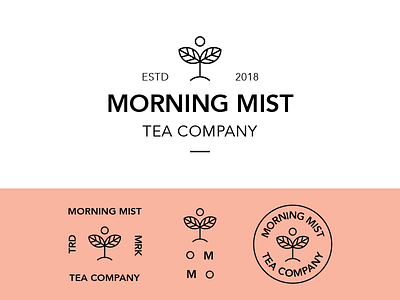 Morning Mist Tea Logo and Branding badge logo brand brand identity branding leaf logo mist modern monoline morning plants tea tea company