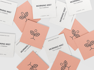 Morning Mist Tea Business Card brand brand identity branding business business card card logo minimal modern monoline morning mist tea tea logo