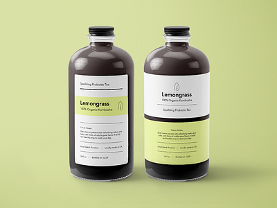 Kombucha Packaging Options beverage brand identity branding kombucha lemongrass minimal modern monoline package mockup packaging