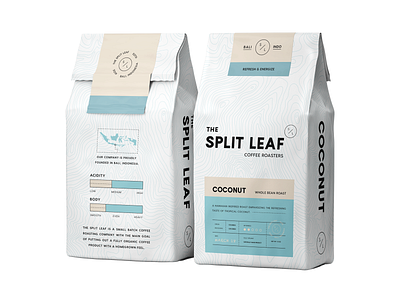 Split Leaf Coffee Packaging badge logo brand brand identity branding coffee coffee brand coffee packaging logo logo design minimal modern monoline package design packaging