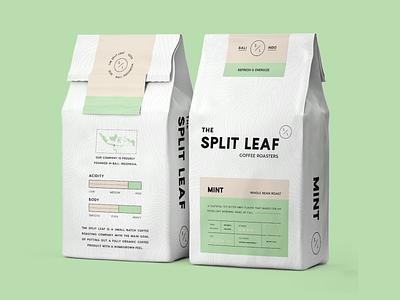 Coffee Packaging brand brand identity branding coffee coffee label coffee packaging logo minimal modern monoline packaging packaging design packaging mockup split leaf