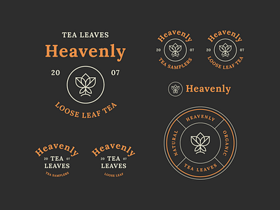 Heavenly Tea Leaves Branding #2 badge badge logo brand brand identity branding design logo logo design logo lockups logos minimal modern monoline tea tea branding tea logo
