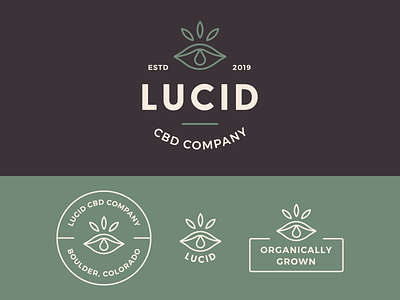 Lucid CBD Logo & Branding badge logo brand brand identity branding cbd cbd brand cbd company cbd oil hemp logo logo design logos minimal modern monoline