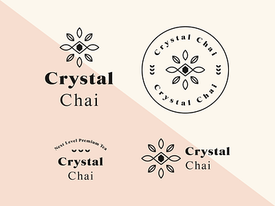 Crystal Chai Tea Final Branding badge logo brand brand identity branding crystal chai logo logo design logos minimal modern monoline tea tea branding tea logo