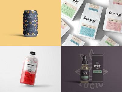 Top 4 Packaging Projects (2019) brand brand identity branding can design label design logo logo design minimal modern monoline packaging packaging design packaging designer packaging mockup tincture