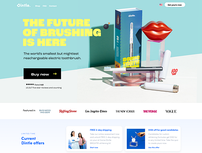 Dintle Sonic Toothbrush Landing Page dental ecommerce web