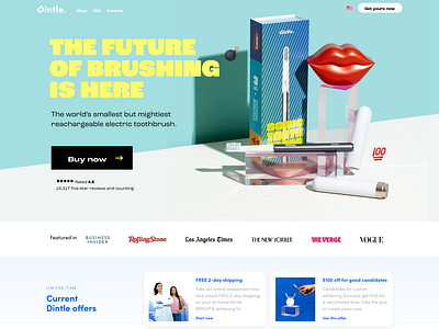 Dintle Sonic Toothbrush Landing Page