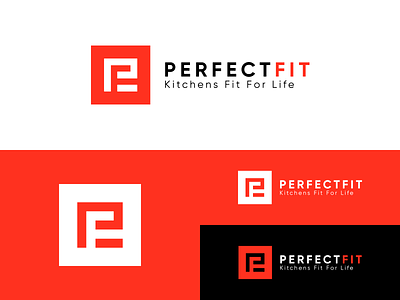 Perfect Fit Kitchens architechture brand branding design fit icon identity logo minimalist perfect