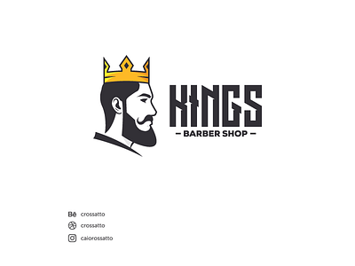 Kings Barber Shop brand branding design grid identity king lettermark logo minimalist typography