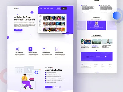 Protips Landing Page agency clean clean design clean layout color colorful colors creative design landing landing page layout template design ui uidesign uidesigns ux website