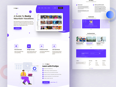 Protips Landing Page agency clean clean design clean layout color colorful colors creative design landing landing page layout template design ui uidesign uidesigns ux website
