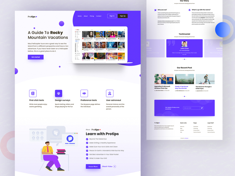 Protips Landing Page By Ehsan Moin On Dribbble