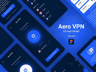 Aero VPN android app app design application clean creative illustration ios app design ios application mobile app mobile app design mobile app development mobile apps typography ui uidesign ux vpn vpn app