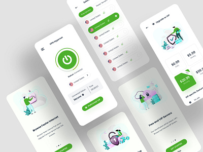 VPN Hypernet ( Light Variation ) app design app designer app designers appdevelopment application clean color creative illustration ios app mobile app mobile app design mobile ui ui design ui designs ui ux ux design vpn app